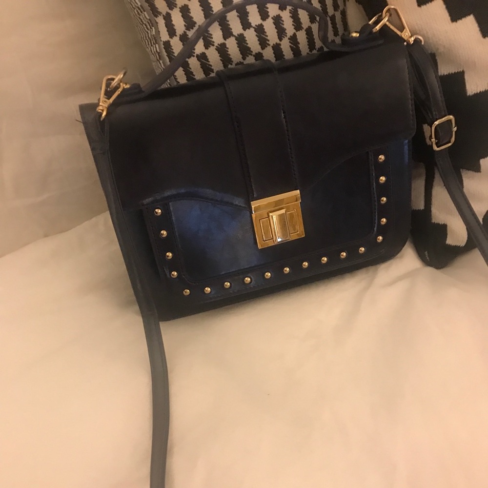 ModCloth navy studded crossbody handbag